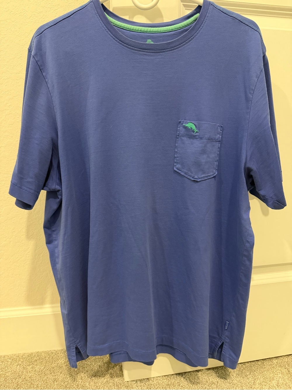 Tommy Bahama Men's 100% Pima Cotton Pocket T-Shirt Blue Medium